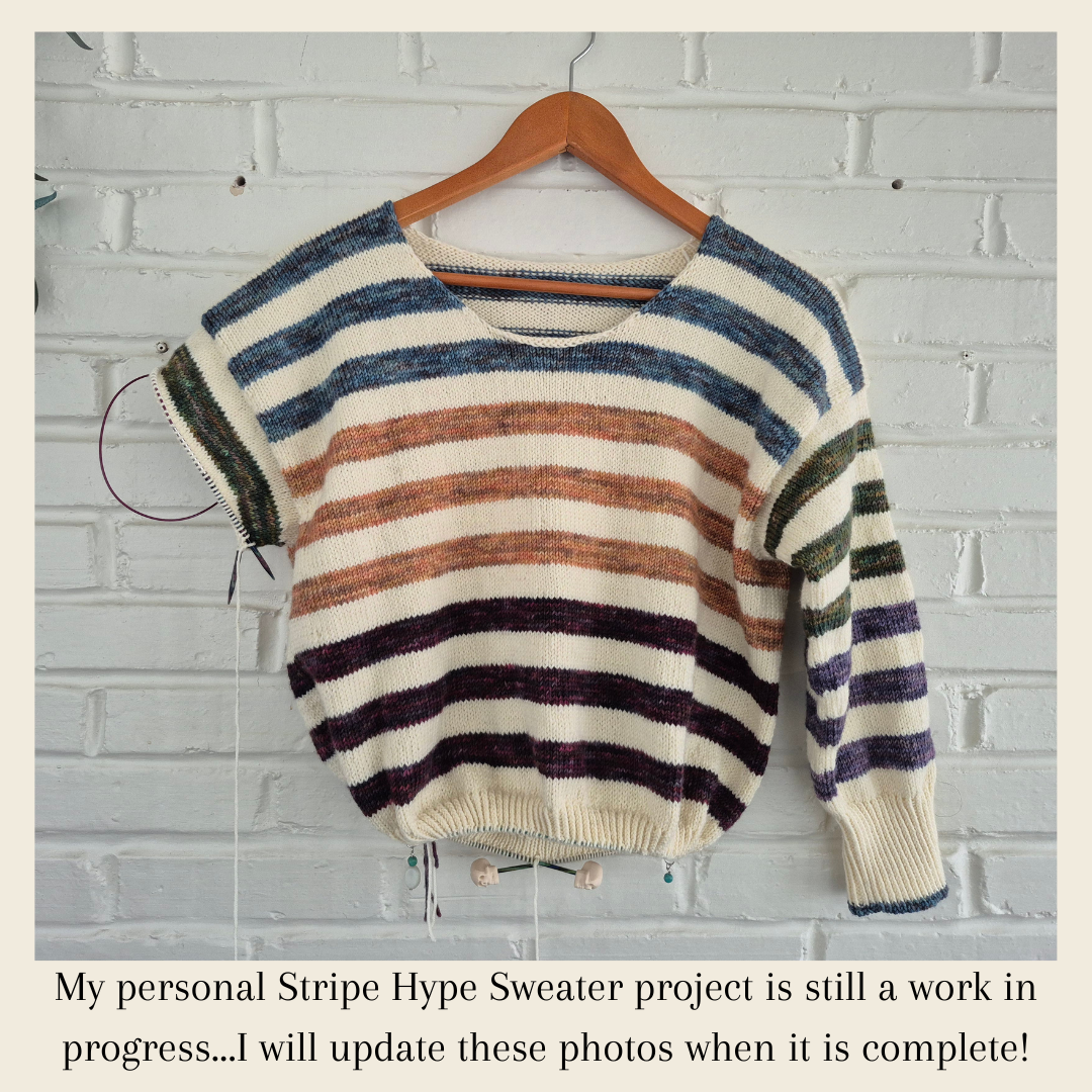 DINO Stripe Hype Sweater Kit | Jurassic Yarn Collection