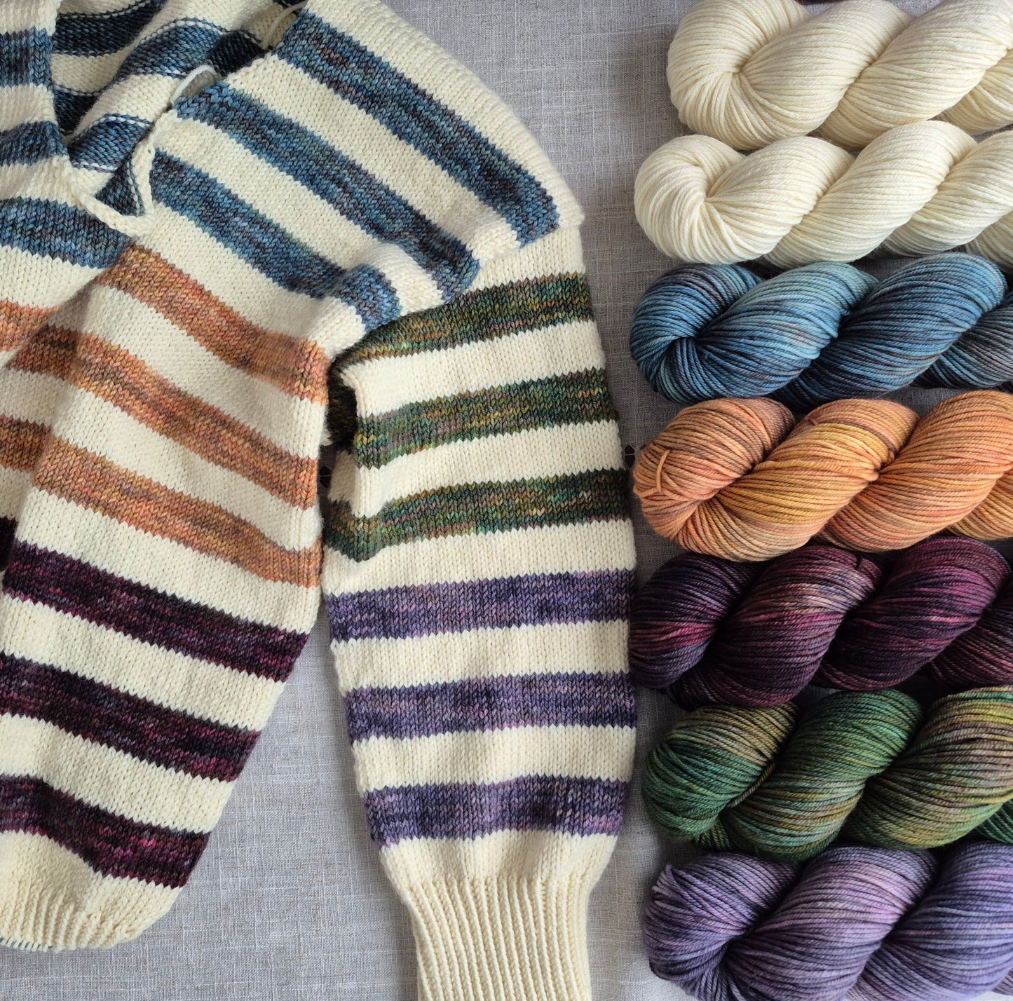 DINO Stripe Hype Sweater Kit | Jurassic Yarn Collection